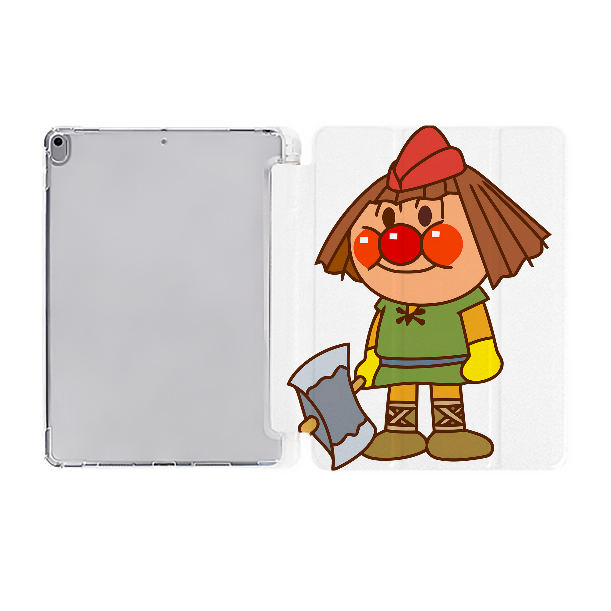 （画像用） アンパンマン Anpanman IPad ケース ペン収納付き 三つ折りスタンド PUレザー×シリコン 対応機種9.5/10.5/10.9インチ